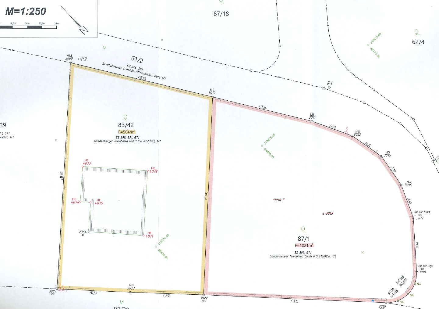 Lageplan Baugrund 1021qm